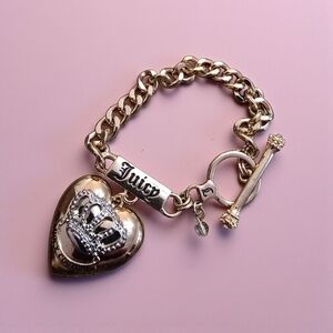 Juicy Couture Gold and Silver Heart Charm Bracelet